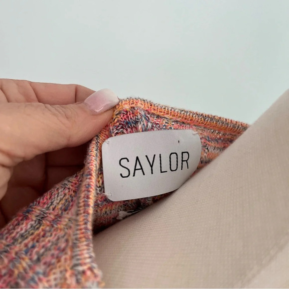 Saylor NWT “Midge”  Faux Wrap Knit Long Sleeve Sweater Mini Dress Size M… - Picture 10 of 13